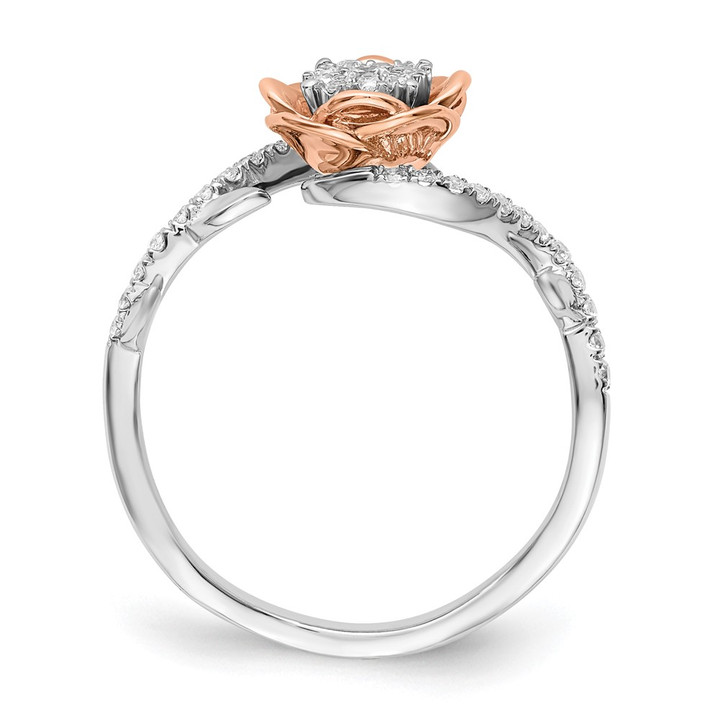 14K Two-Tone Lab Grown VS/SI FGH Dia Flower Ring RM7496-025-WRLG