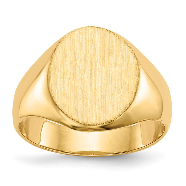 14k 12.5x11.0mm Closed Back Signet Ring RS103