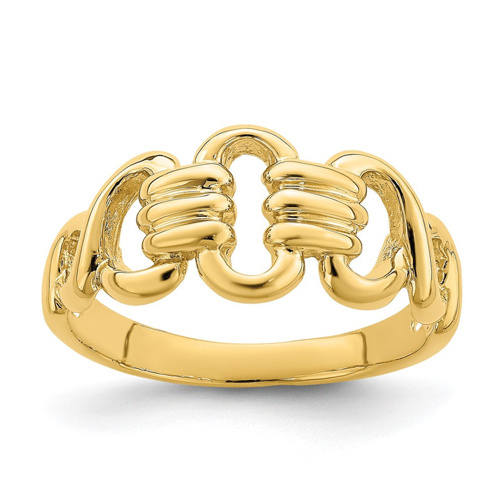 14K Polished Freeform Links Ring R760