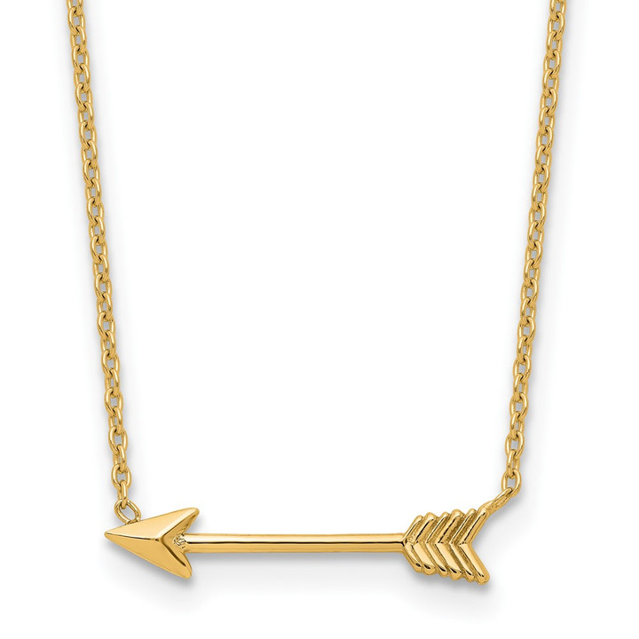 14k Polished Arrow 17in Necklace SF2467Y-17