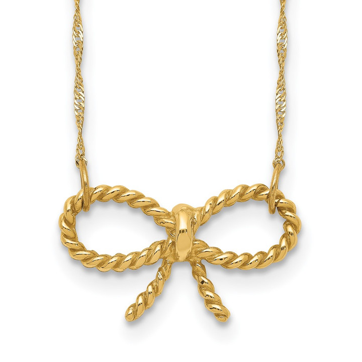 14k Polished Bow 16.5 inch Necklace SF2537-16.5
