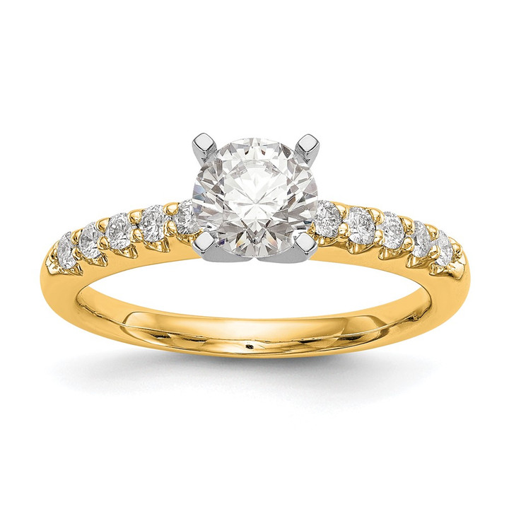 14K Gold Lab Grown Diamond VS/SI FGH Peg Set Semi-mount Eng Ring RM2785E-025-7YLG