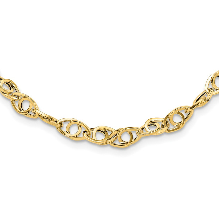 14k Polished Fancy Link 18.25inch Necklace SF3007-18.25