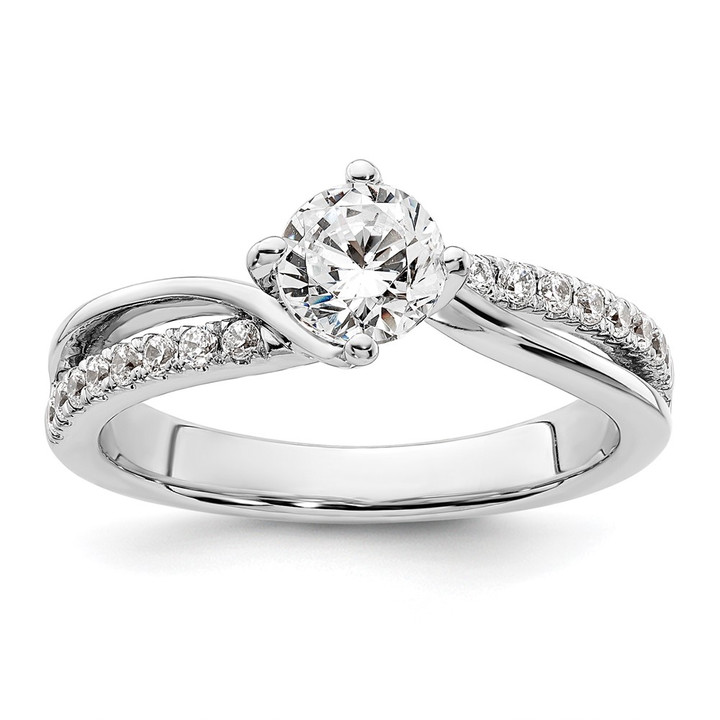 14K White Gold Lab Grown Diamond VS/SI FGH Round Semi-mount Eng Ring RM2433E-075-7WLG
