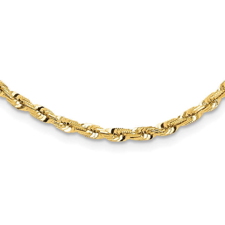 14k Polished and D/C Fancy Twisted 18in Necklace SF3022-18