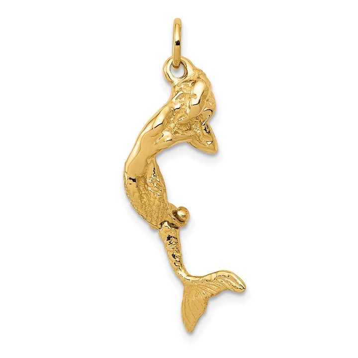 14k 3D Mermaid Charm A0296