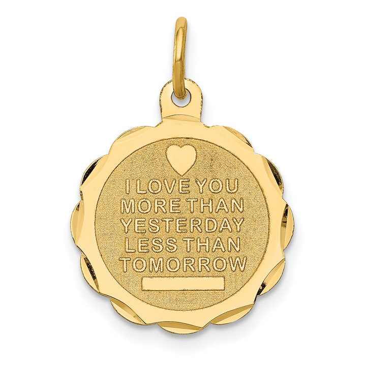 14k Love Sentinment Engraveable Charm XAC494