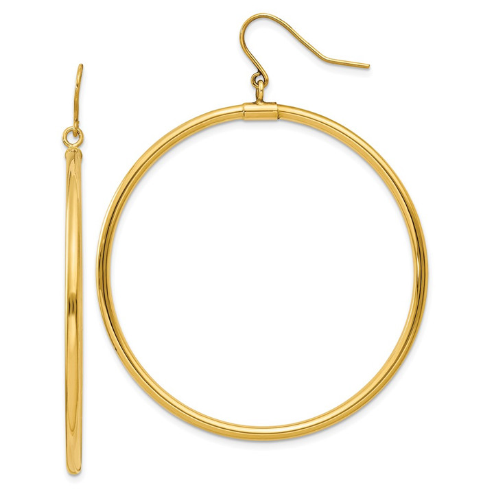 14k Tube Hoop Dangle Earrings TE509