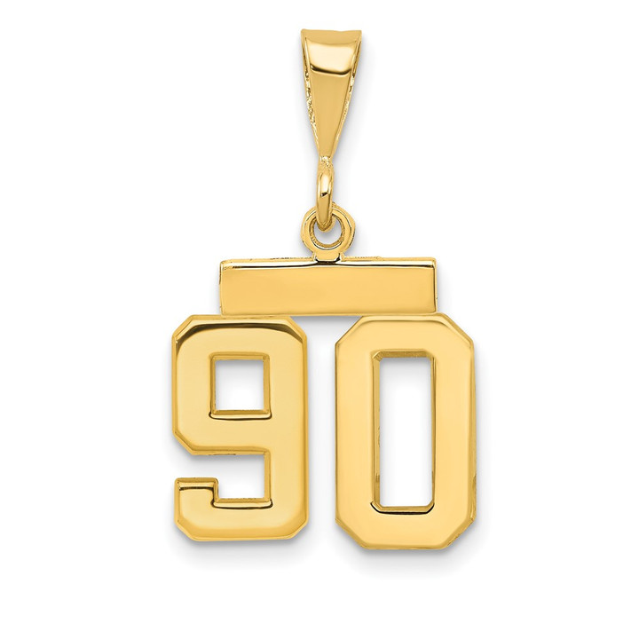 14k Small Polished Number 90 Charm SP90