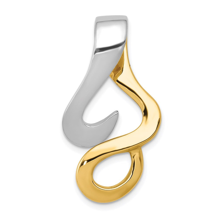 14k Two-Tone Reversible Fancy Omega Slide SL296