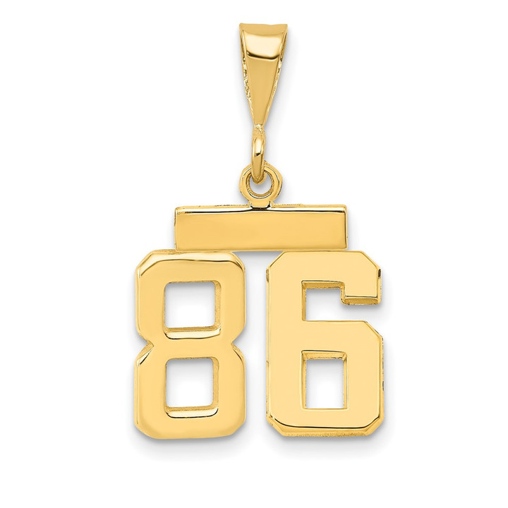 14k Small Polished Number 86 Charm SP86