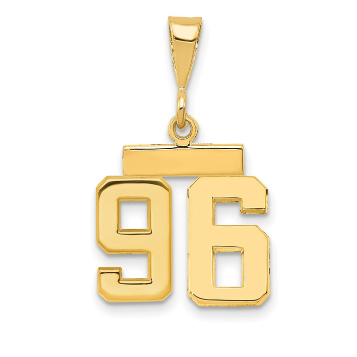 14k Small Polished Number 96 Charm SP96