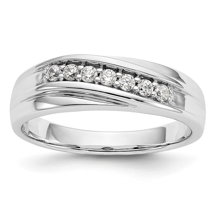 14K White Gold Lab Grown VS/SI FGH Dia Men's Band RM3468B-025-WLG