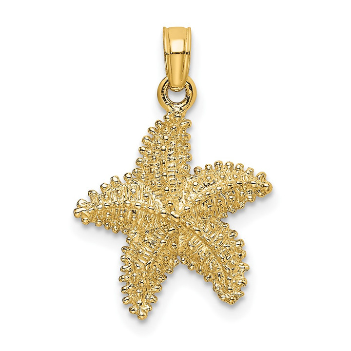 10K Starfish W/ Beaded Texture Charm 10K8071