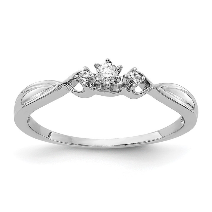 14k White Gold 3-stone Diamond Ring RM5649-010-WA