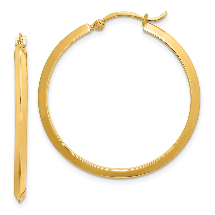 14K Polished Hoop Earrings TF1631