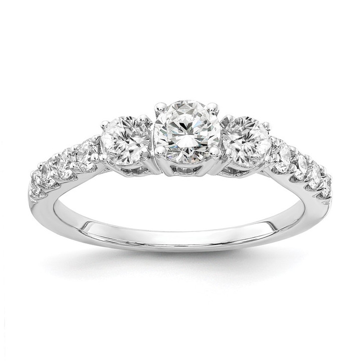 14K White Gold Lab Grown Diamond VS/SI FGH 3-Stone Semi-Mount Eng Ri RM4228E-100-6WLG