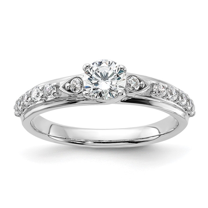 10K White Gold Lab Grown Diamond VS/SI FGH Complete Engagement Ring RM6551E-045-C0WLG