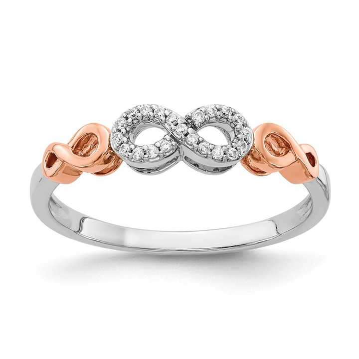 14k Rose Gold w/White Rhodium Diamond Infinity Ring RM5733-006-WRA