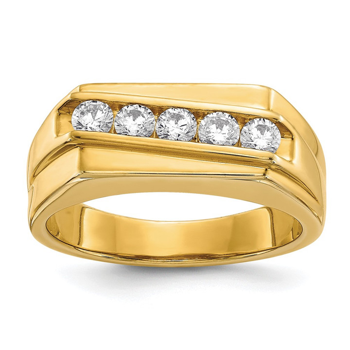 14k Diamond 5-stone Mens Ring RM5797-050-YA