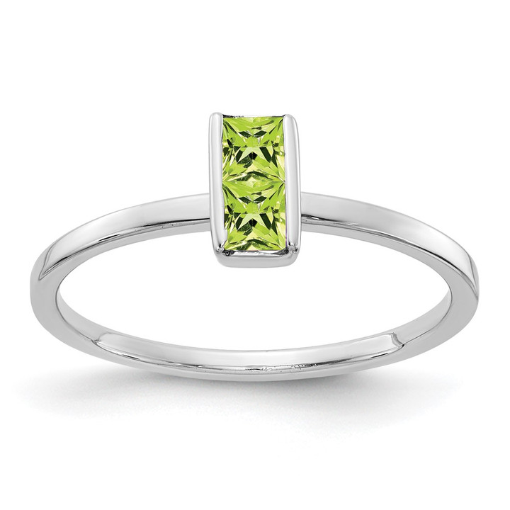 14k White Gold Peridot Ring RM4324-PE-W