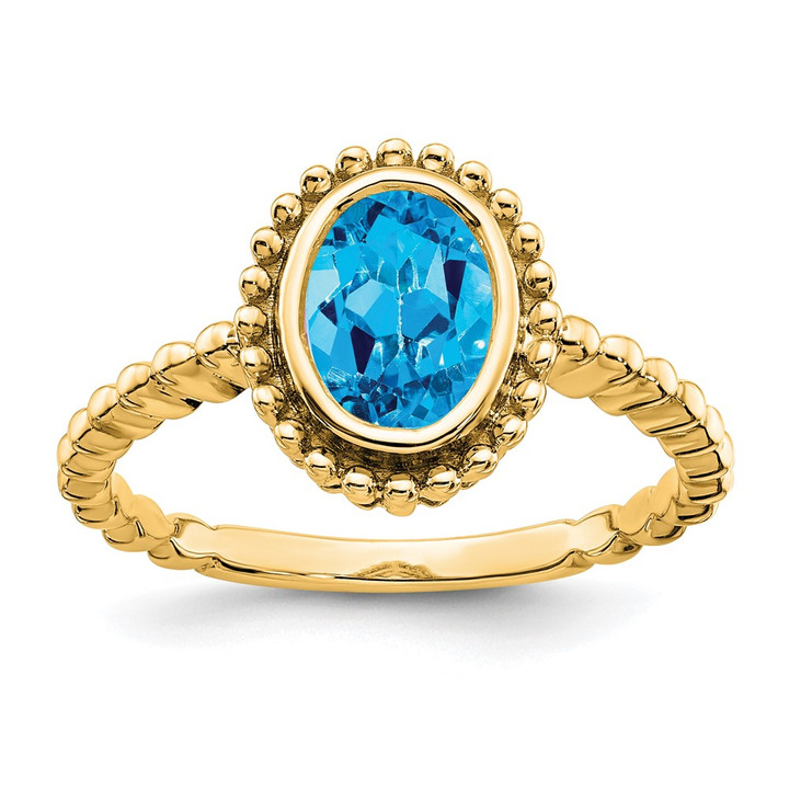 14k Oval Blue Topaz Ring RM7202-BT-Y