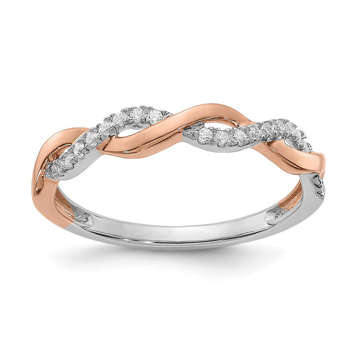 14K Two-Tone Lab Grown VS/SI FGH Dia Twist Design Wedding Band RM5909B-012-WRLG