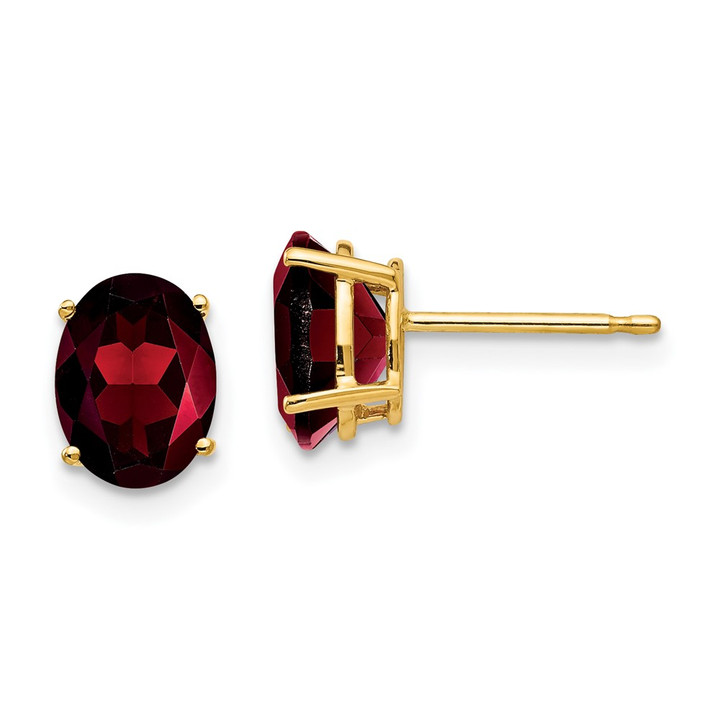 14k 8x6mm Oval Garnet Earrings XE88GA