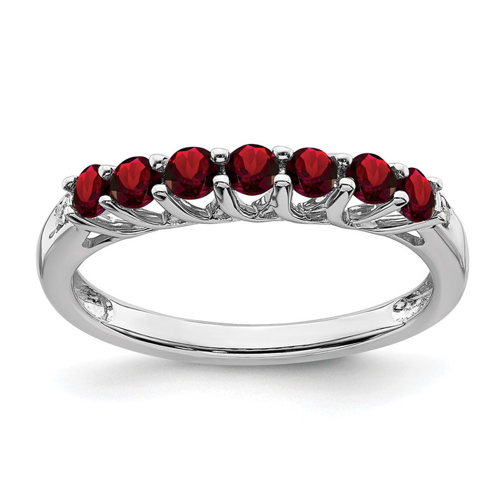 Sterling Silver Rhodium-plated Garnet and Diamond Ring RM7411-GA-001-SSA-6