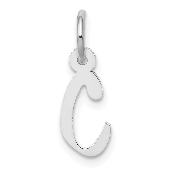 10k White Gold Small Slanted Block Initial C Charm 10YC645C
