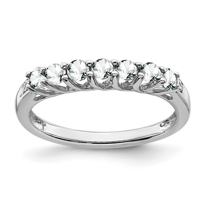 Sterling Silver Rhodium-plated White Topaz and Diamond Ring RM7411-WT-001-SSA-6