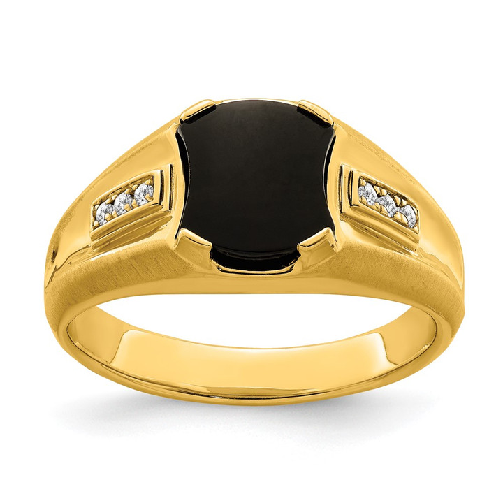 14k Onyx and Diamond Mens Ring RM7327-OX-006-YA