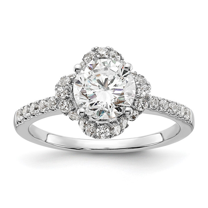 14K White Gold Lab Grown Diamond VS/SI FGH Round Semi-Mount Eng. Rin RM7989E-150-WLG