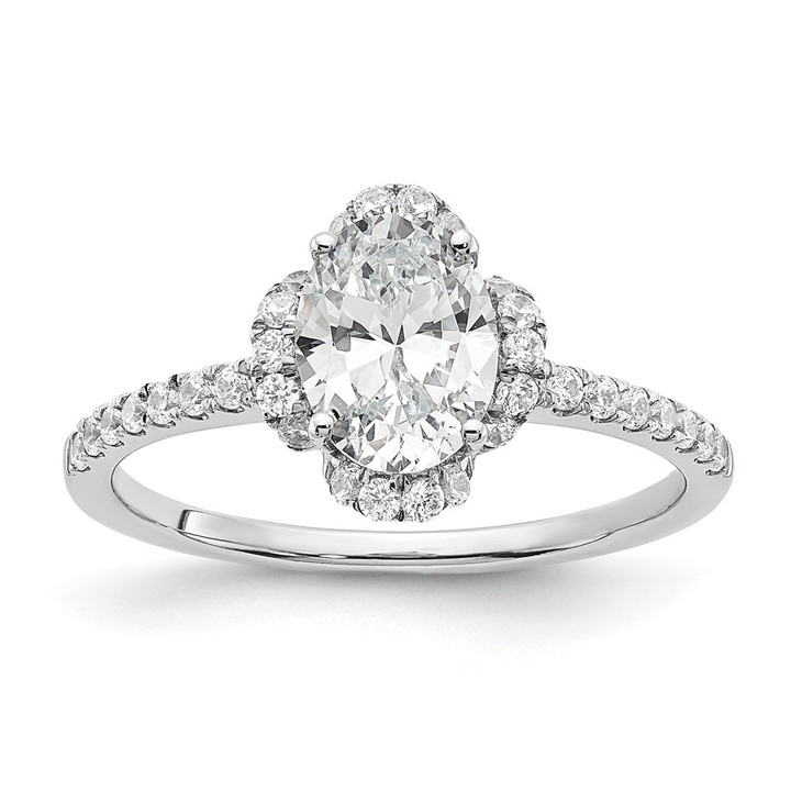 14K White Gold Lab Grown Diamond VS/SI FGH Oval Semi-Mount Eng. Ring RM7990E-200-WLG