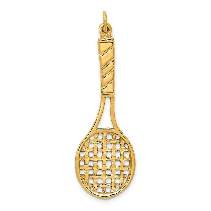 14K  3D Tennis Racquet Pendant A2752