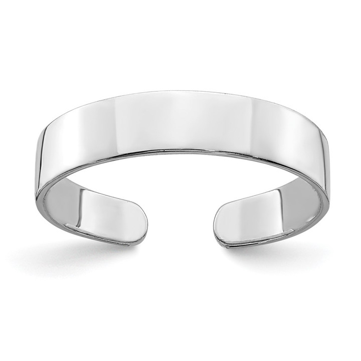 14k White Gold Polished Adjustable Toe Ring R567W