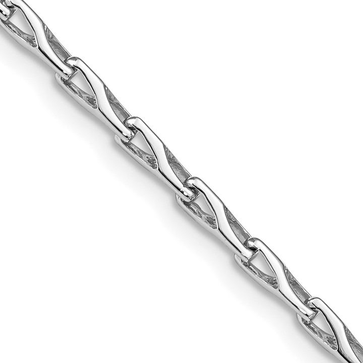 14K 18 inch 2.75mm Hand Polished Fancy Link with Lobster Clasp Chain WLK705-18