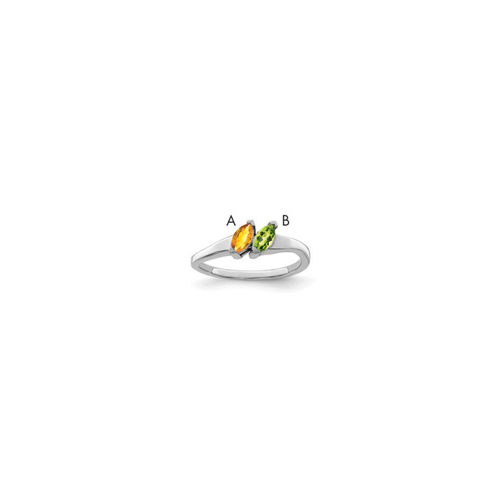 14k White Gold Genuine Family Jewelry Ring XMR62/2WGY