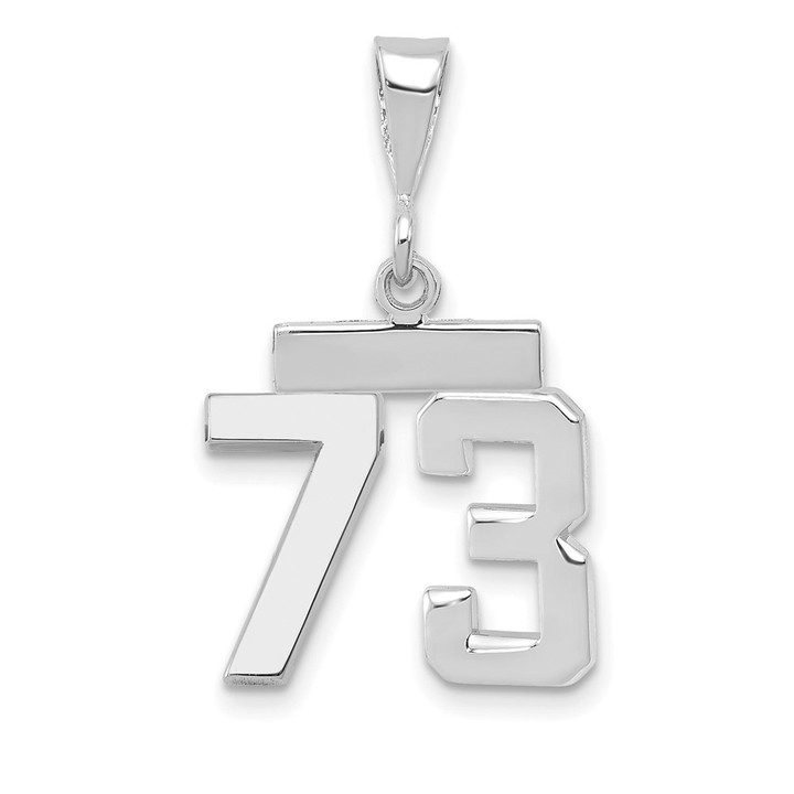 14kw Small Polished Number 73 Charm WSP73