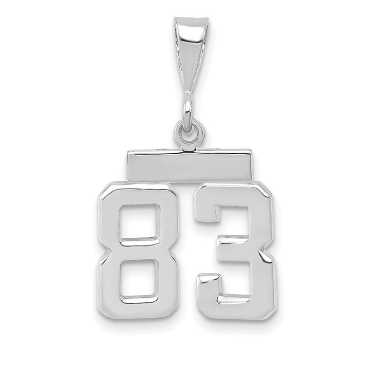 14kw Small Polished Number 83 Charm WSP83
