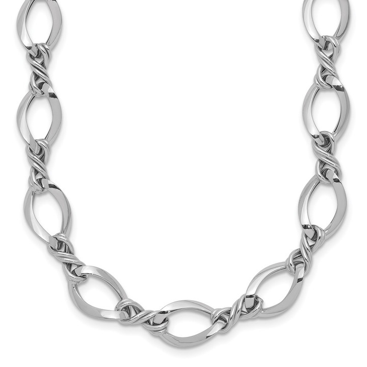 14k White Gold Fancy Link 18in Necklace SF2418-18