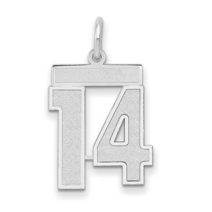 14kw Medium Satin Number 14 Charm WSM14