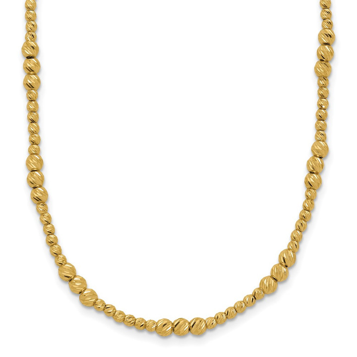 14K Diamond-cut Beaded 18in Necklace SF3026-18