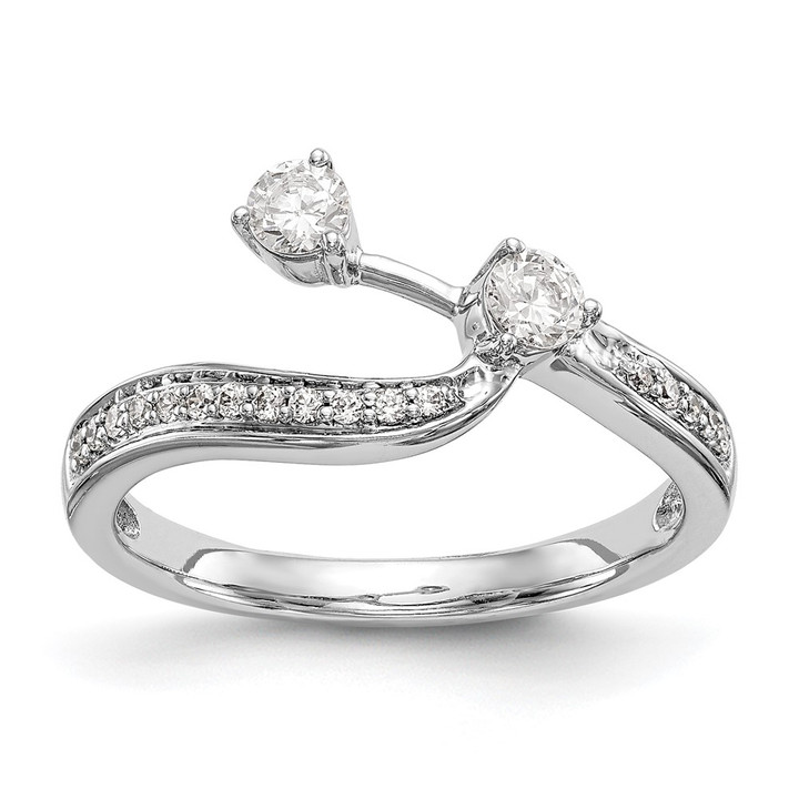 14K White Gold Lab Grown VS/SI FGH Dia Contoured Wedding Band RM2419B-034-WLG