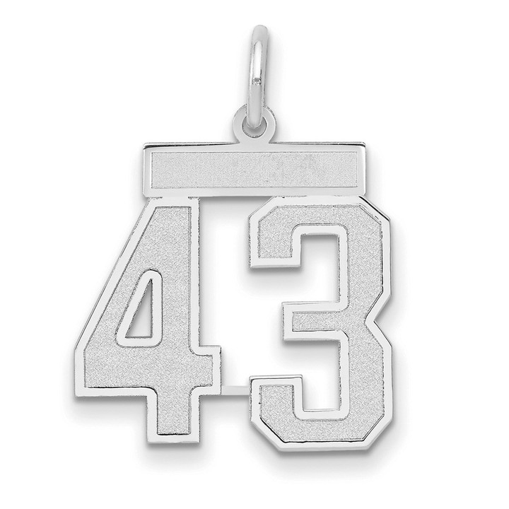 14kw Medium Satin Number 43 Charm WSM43