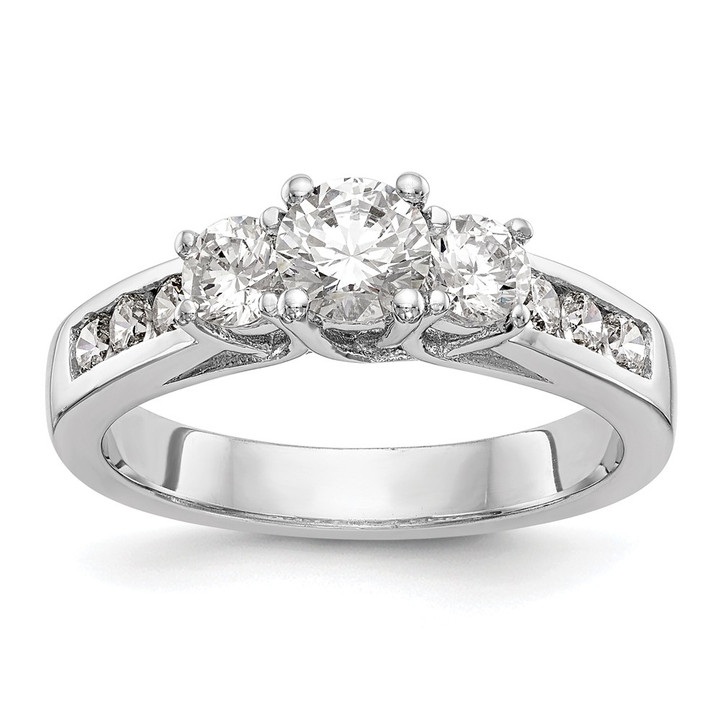 14K White Gold Lab Grown Diamond VS/SI FGH 3-Stone Comp Eng Ring RM2980E-050-7CWLG