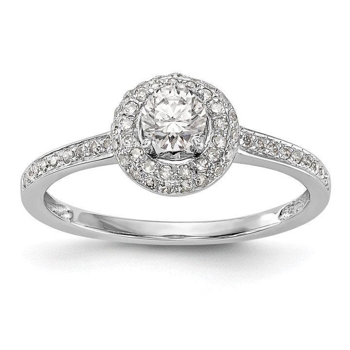 14K White Gold Lab Grown VS/SI FGH Dia Complete Halo Engagement Ring RM2088E-025-CWLG