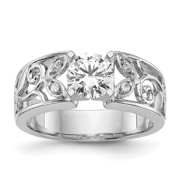 14K White Gold Lab Grown Diamond VS/SI FGH Peg Semi-mount Eng Ring RM2834E-005-WLG