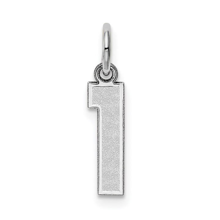 14kw Small Satin Number 1 Charm WSS01