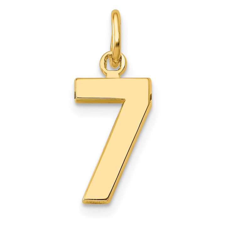 14k Small Polished Number 7 Charm SP07